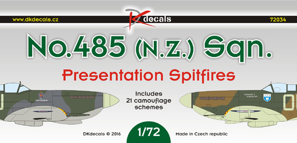 No. 485 (NZ) Sq. "Presentation Spitfires" (22 schemes)  DK72034