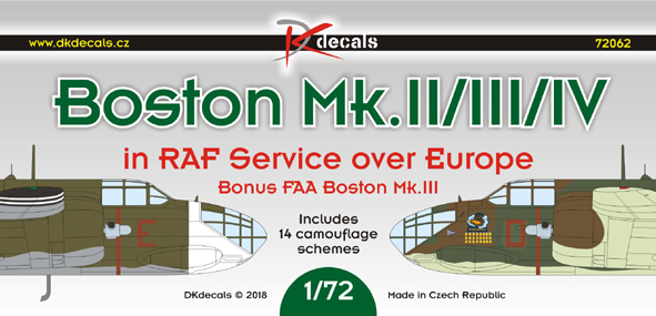Boston MKI/II/IV in RAF Service over Europe (14 camo schemes)  DK72062