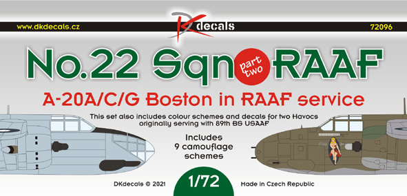 No22 Sq RAAF  part 2 A20A/C/G Boston in RAAF Service (9 camo schemes)  DK72096