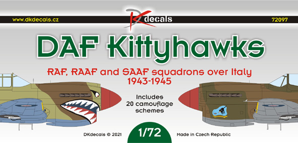 DAF Kittyhawks, RAF, RAAF and SAAF Squadrons over Italy  1943-1945 (20 camo schemes)  DK72097