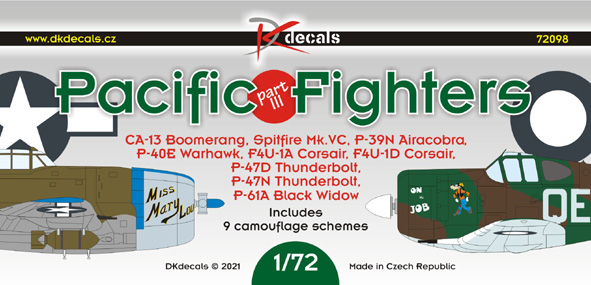 Pacific Fighters Part III (9 camo schemes)  DK72098