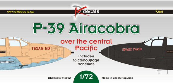 Bell P39 Airacobra over the central Pacific (16 Schemes)  DK72115