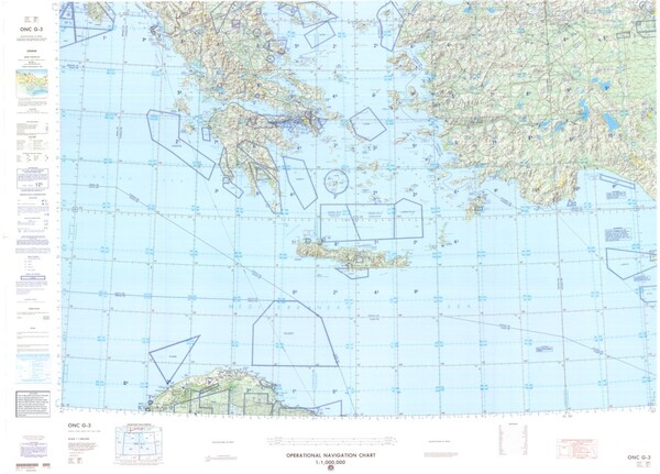 ONC G-3: Available:: Operational Navigation Chart for Greece,Libya,Turkey,Albania. Available ! additional charts available within five working days. E-mail your requirements.  ONC G-3