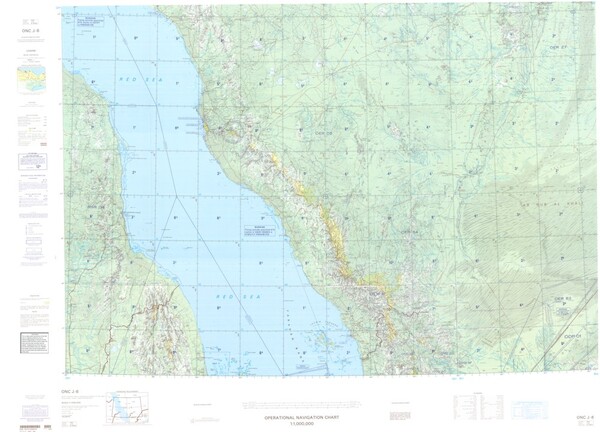 ONC J-6: Available: Operational Navigation Chart for Saudi Arabia, Yemen, Sudan, Eritrea. Available ! additional charts available within five working days. E-mail your requirements.  ONC J-6
