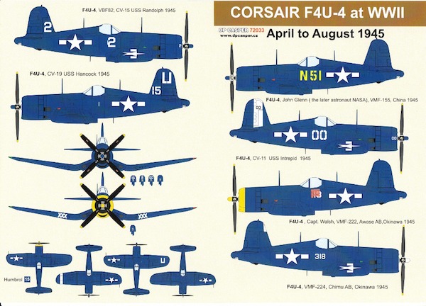 Vought F4U-4 Corsairs in WWII April to August 1945  DPC72033