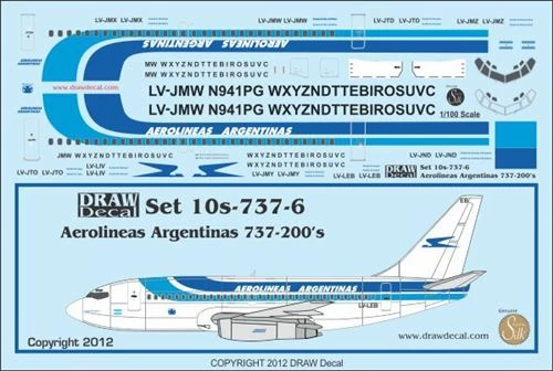 Boeing 737-200 (Aerolineas Argentinas)  10-737-6
