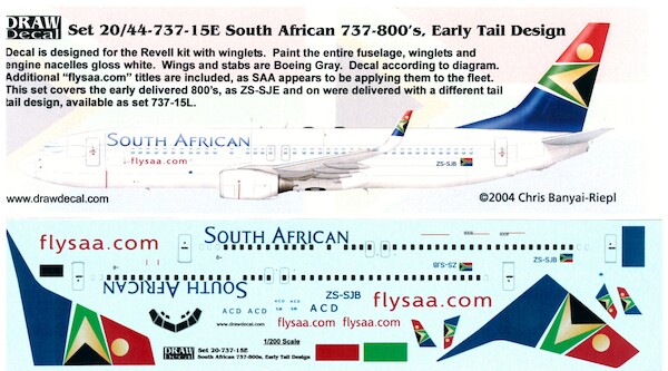 Boeing 737-800 (South African, Early tail design)  20-737-15E