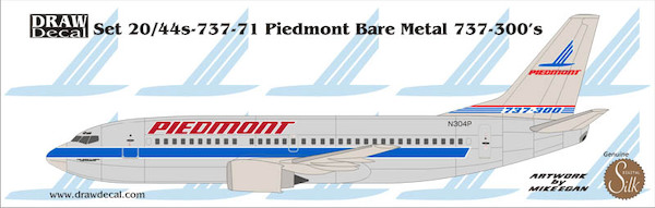 Boeing 737-300 (Piedmont Bare Metal - Blue)  44-737-71