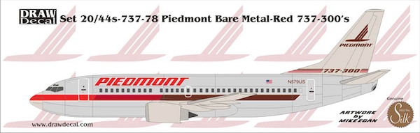 Boeing 737-300 (Piedmont Bare Metal - Red)  44-737-78