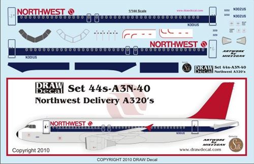 A320 (Northwest old colours)  44-A3N-40