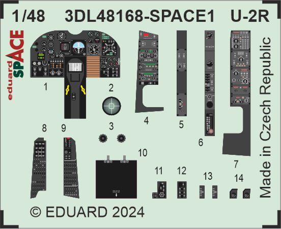 SPACE 3D Detailset Lockheed U2R Dragon Instrument panel and Seatbelts  (Hobby Boss)  3DL48168