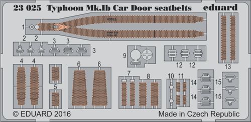 Detailset Typhoon MK1b Car door Seatbelts (Steel) (Airfix)  E23-025