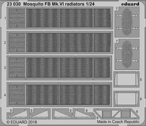 Detailset Mosquito FB MKVI Radiators (Airfix)  E23-030