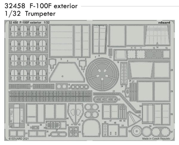 Detailset North American F100F Super Sabre Exterior (Trumpeter)  E32-458