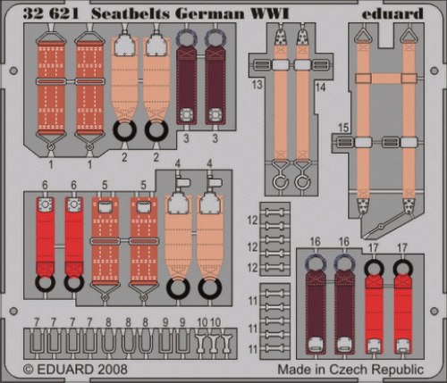 Self Adhesive German WW1 Seatbelts  E32-621