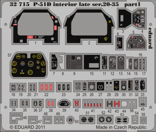 Detailset P51D Interior Late series 20-35  (Tamiya)  E32-715