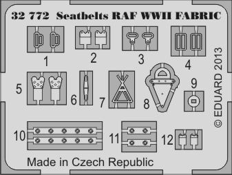Detailset Seatbelts RAF WWII Fabric  E32-772
