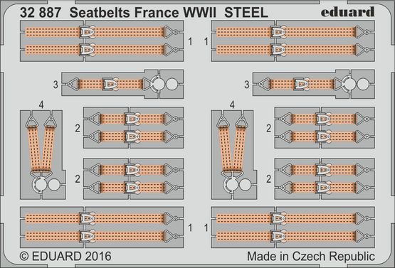 Detailset French WWII Fighter Seatbelts (STEEL)  E32-887