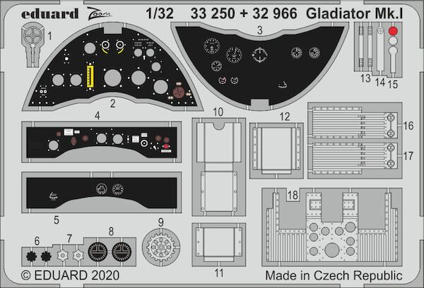 Detailset Gloster Gladiator MK1 (ICM)  E32-966