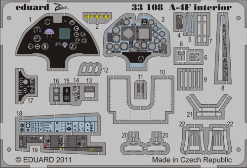 Detailset A4F Skyhawk Interior Self Adhesive (Hobby boss)  E33-108