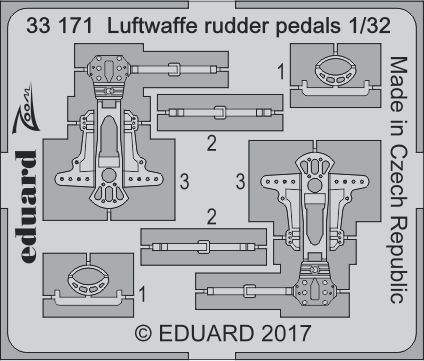 Detailset Luftwaffe rudder pedals  E33-171