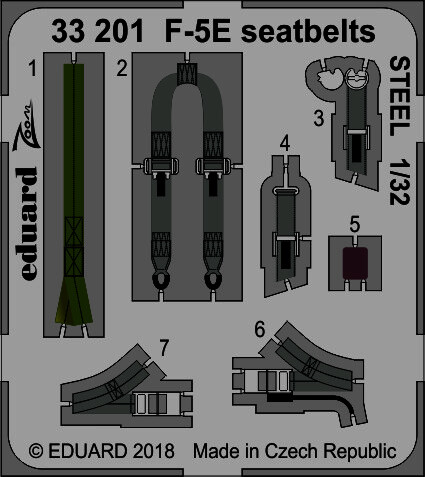 Detailset F5E Tiger II Seatbelts (Kitty Hawk)  E33-201