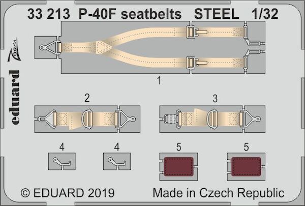 Detailset Curtiss P40F Warhawk Seatbelts - steel- (Trumpeter)  E33-213
