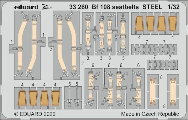 Detail set Messerschmitt BF108B Seatbelts (Eduard)  E33-260