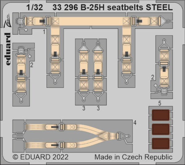 Detailset B25H Mitchell Seatbelts (Hong Kong Models)  E33-296