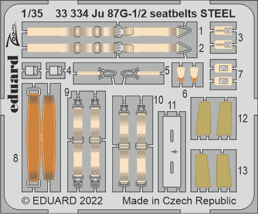 Detailset Junkers Ju87G-1/2 Seatbelts Border Models)  E33-334
