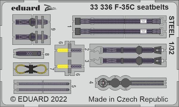 Detailset F35C Lightning II Seatbelts 3(Trumpeter)  E33-336