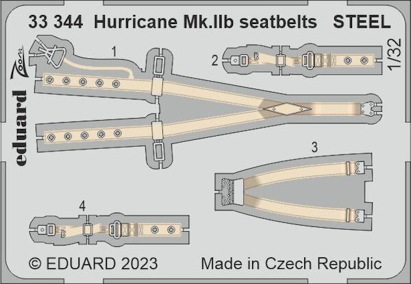 Detailset Hurricane MKIIb Seatbelts (Revell)  E33-344