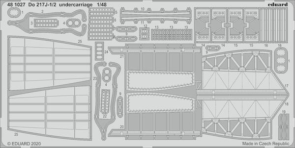 Detailset Dornier Do-217J-1/2 undercarriage  (ICM)  E48-1027