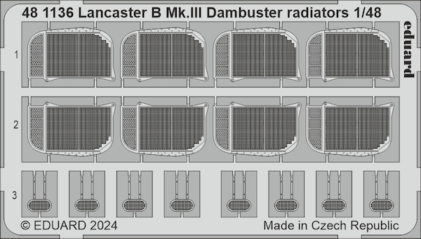 Detailset Lancaster B. MKIII Dambuster Radiators (HK Models)  E48-1136