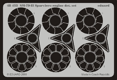 Savoia Marchetti SM79-II Sparviero Engine detail set (Trumpeter)  E48-453