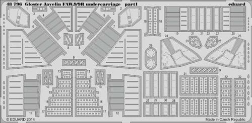 Detailset Gloster Javelin FAW9/9R Undercarriage (Airfix)  E48-796