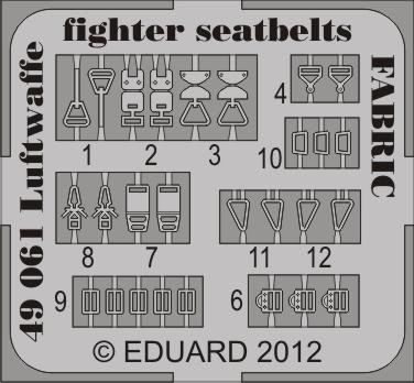 Detailset Seatbelts Luftwaffe WWII fighters FABRIC  E49-061