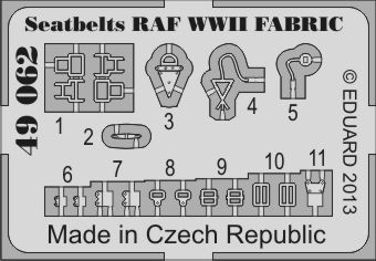 Detailset Seatbelts RAF WWII FABRIC  E49-062