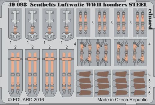 Detailset Luftwaffe Bombers WW2 Seatbelts STEEL  E49-098