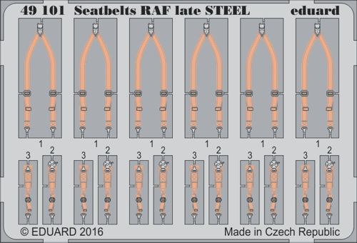 Detailset RAF Late Seatbelts STEEL (6x)  E49-101