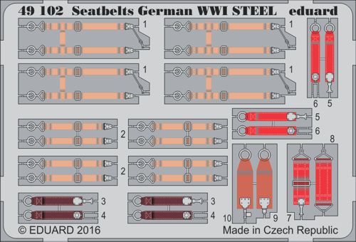 Detailset German WW1 Seatbelts STEEL (8x)  E49-102