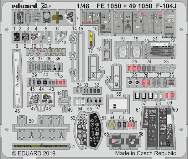 Detailset F104J Starfighter Interior (Kinetic)  E49-1050