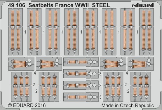 Detailset French WWII Fighter Seatbelts (STEEL)  E49-106