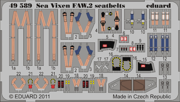 Detailset Sea Vixen FAW2 Seatbelts (Airfix)  E49-589