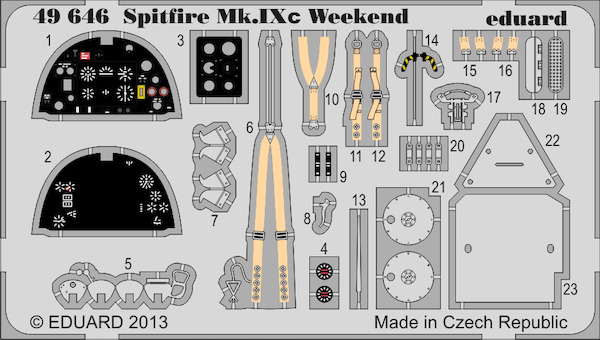 Detailset Supermarine Spitfire MKIX  Interior Self Adhesive (Eduard)  E49-646