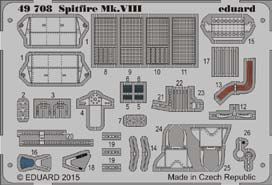 Detailset Spitfire MKVIII (Eduard)  E49-708