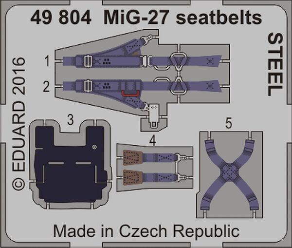 Detailset Mikoyan MiG27 Flogger Seatbelts - STEEL- (Trumpeter)  E49-804