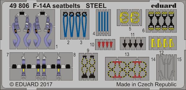 Detailset Grumman F14A Tomcat Seatbelts - STEEL- (Tamiya)  E49-806