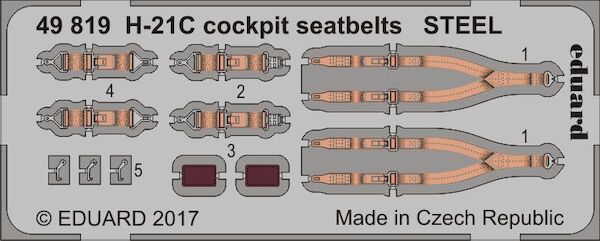 Detailset H21C Shawnee Cockpit Seatbelts - STEEL- (Italeri)  E49-819