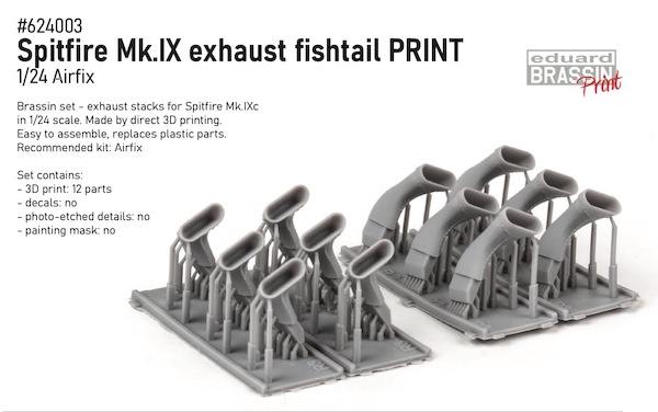 Spiftire MKIXc Fishtail Exhausts (Airfix)  e624003